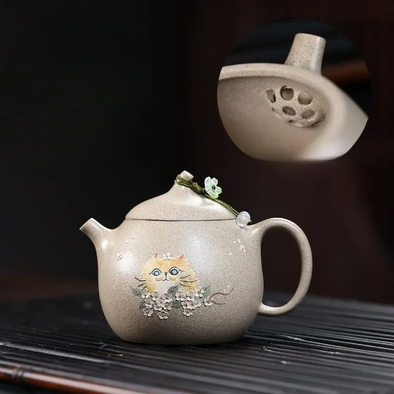 Yixing Handmade Purple Clay Teapot, Raw Ore, Gold Sand,tea Pot, Kung Fu Tea Set 190ml