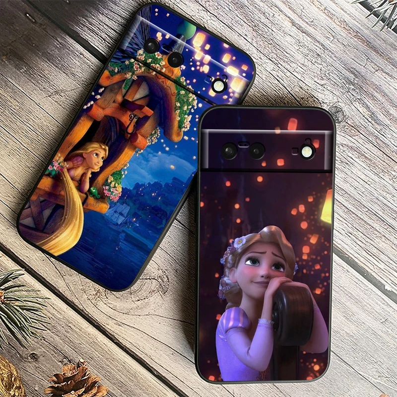 Rapunzel Tangled Disney For Google Pixel 9 8 7A 7 6A 6 5A 5 4 4A XL 5G Black Silicon Shockproof Shell Soft Phone Case