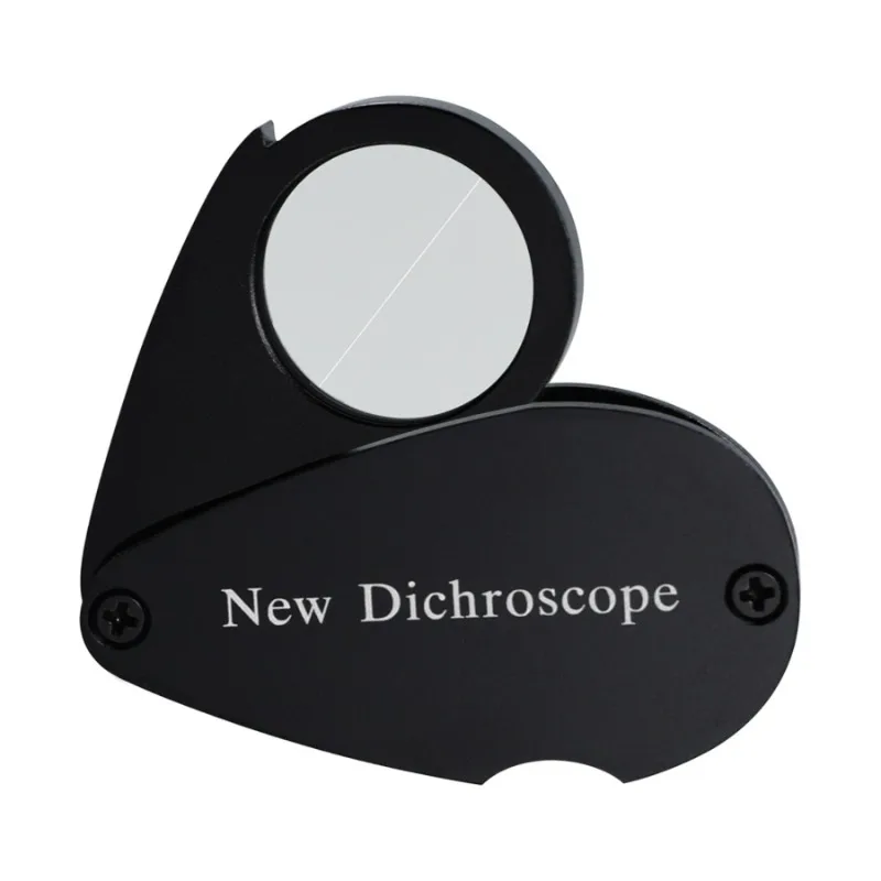 Portable dichroic mirror, jewelry magnifying glass tool, polychromatic gemstone identification