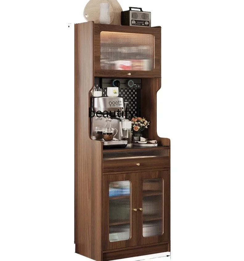 

Retro dining side cabinet integrated storage cabinet against the wall, household corner wall hole board dining cabinet