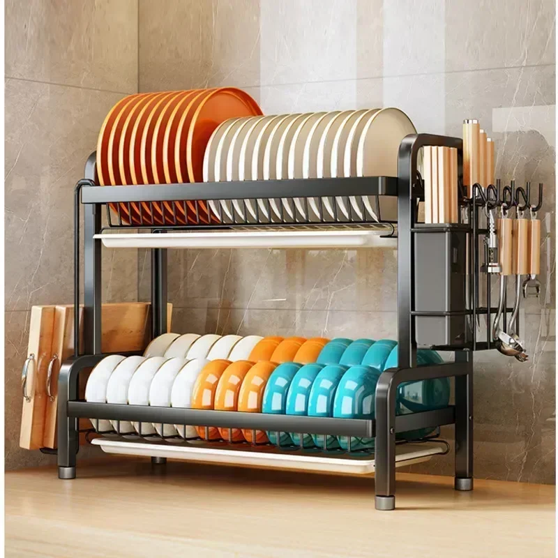 2025 NEW Large-capacity Kitchen Spice Rack Multi-functional Dish Drying Rack Bold And Thick Dish Rack Load-bearing Tough Stand