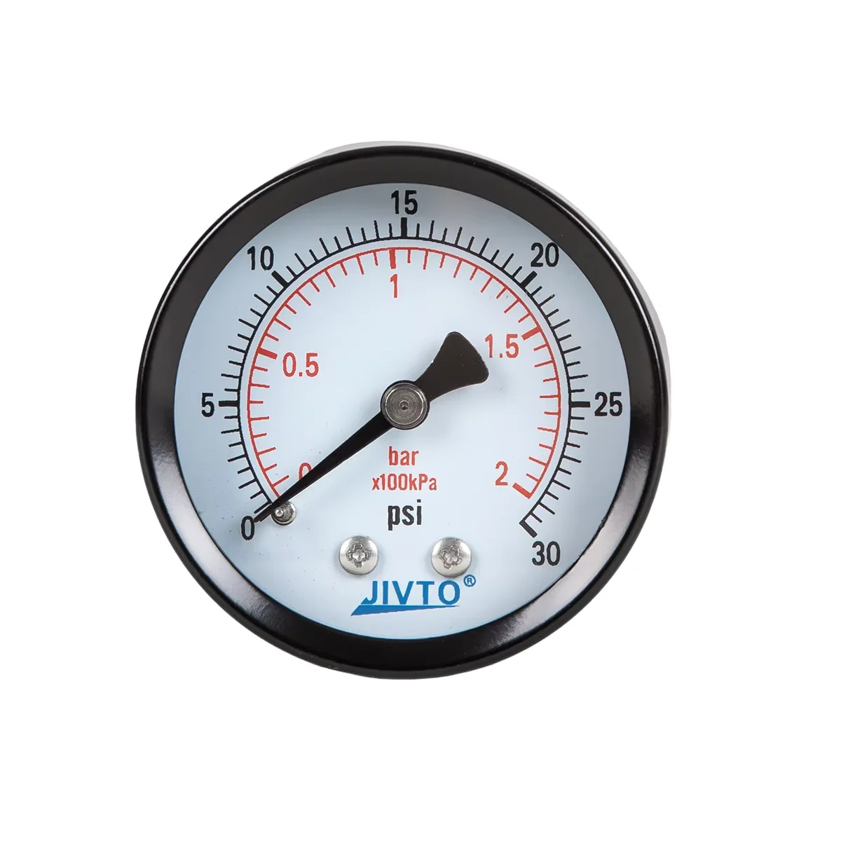 JIVTO Dry Pressure Gauge, Steel Case and Ring, 2