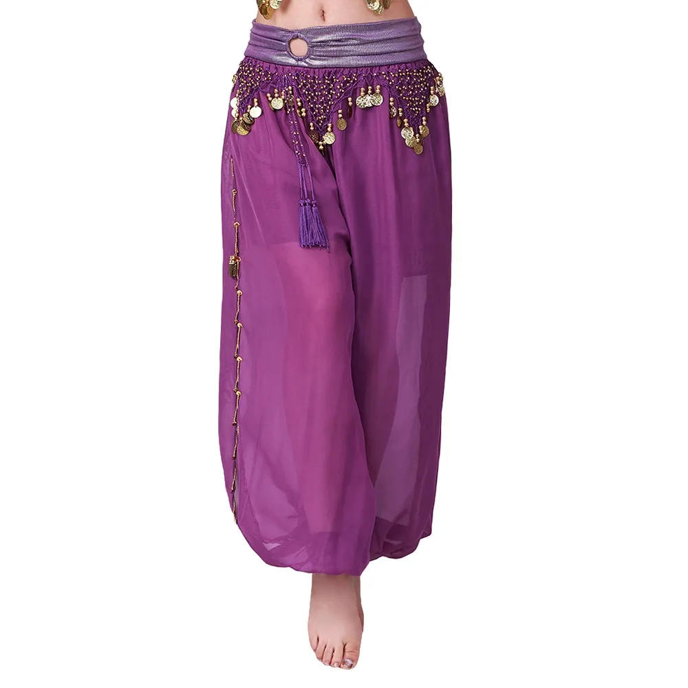 Pantalones de danza del vientre con lentejuelas a la moda, ropa de actuación con borlas, pantalones de baile con lentejuelas, accesorios sueltos para danza del vientre, bombachos para baile