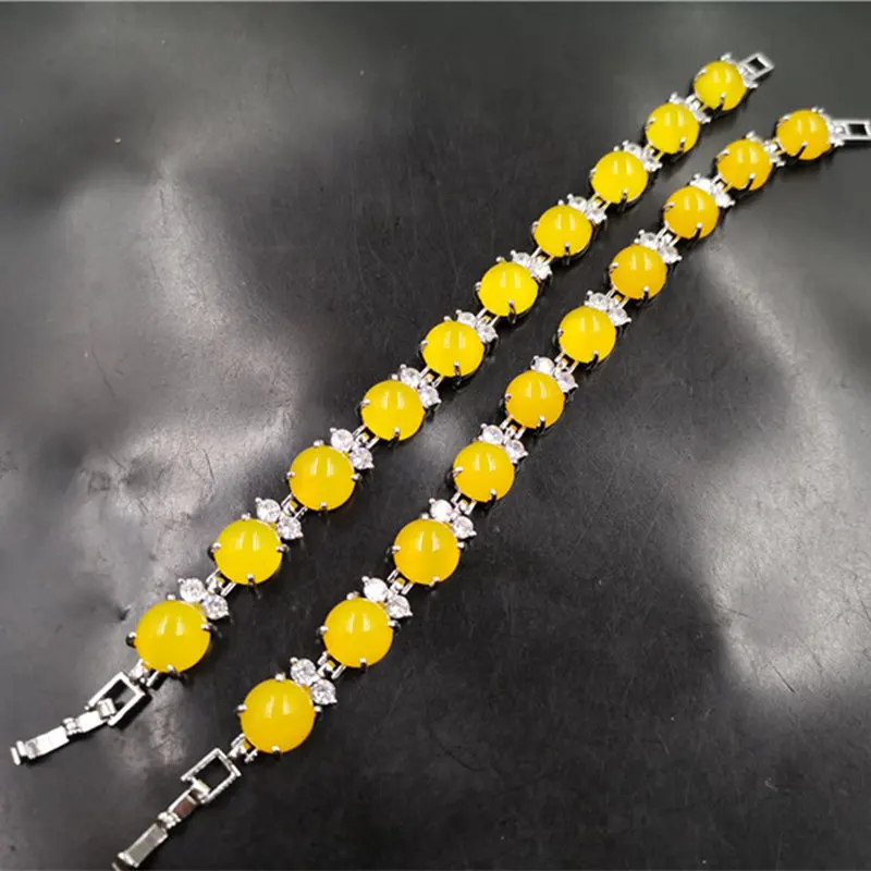 

Inlaid Agate New 'S Yellow Chalcedony Bracelet Women'S Style