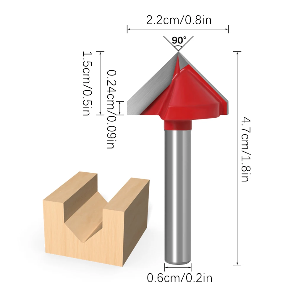 Versatile V–Router Bits High-Precision 6mm Grooving Tools For Sign Making