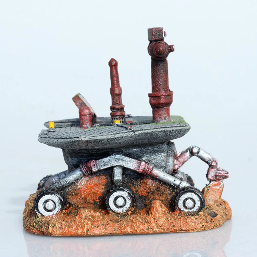 

Mars Decoration Resin Creative Car Aquarium Fish Tank Artificial Decor Non Fading Color Elegant Detail Landscape Home Pet
