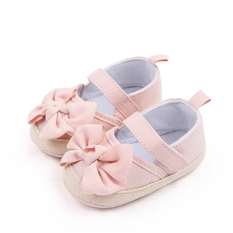 Baby Girls Shoe Soft Soles Non-slip Butterfly Knot Fashion Outdoor Solid Color Infant Newborns Crib First Walkers Princess Shoes