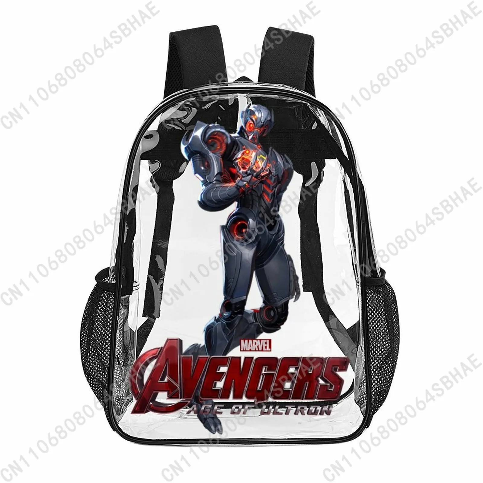 

Модный прозрачный рюкзак Marvel Ultron 17 дюймов для мужчин, женщин и подростков, персонализированная прозрачная сумка из ПВХ, подарки, косплей