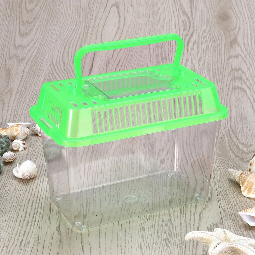 

Portable Turtle Tank Transparent Reptile Habitat Compact Lightweight Handheld Aquarium Fish Tank for Feeding Breeding
