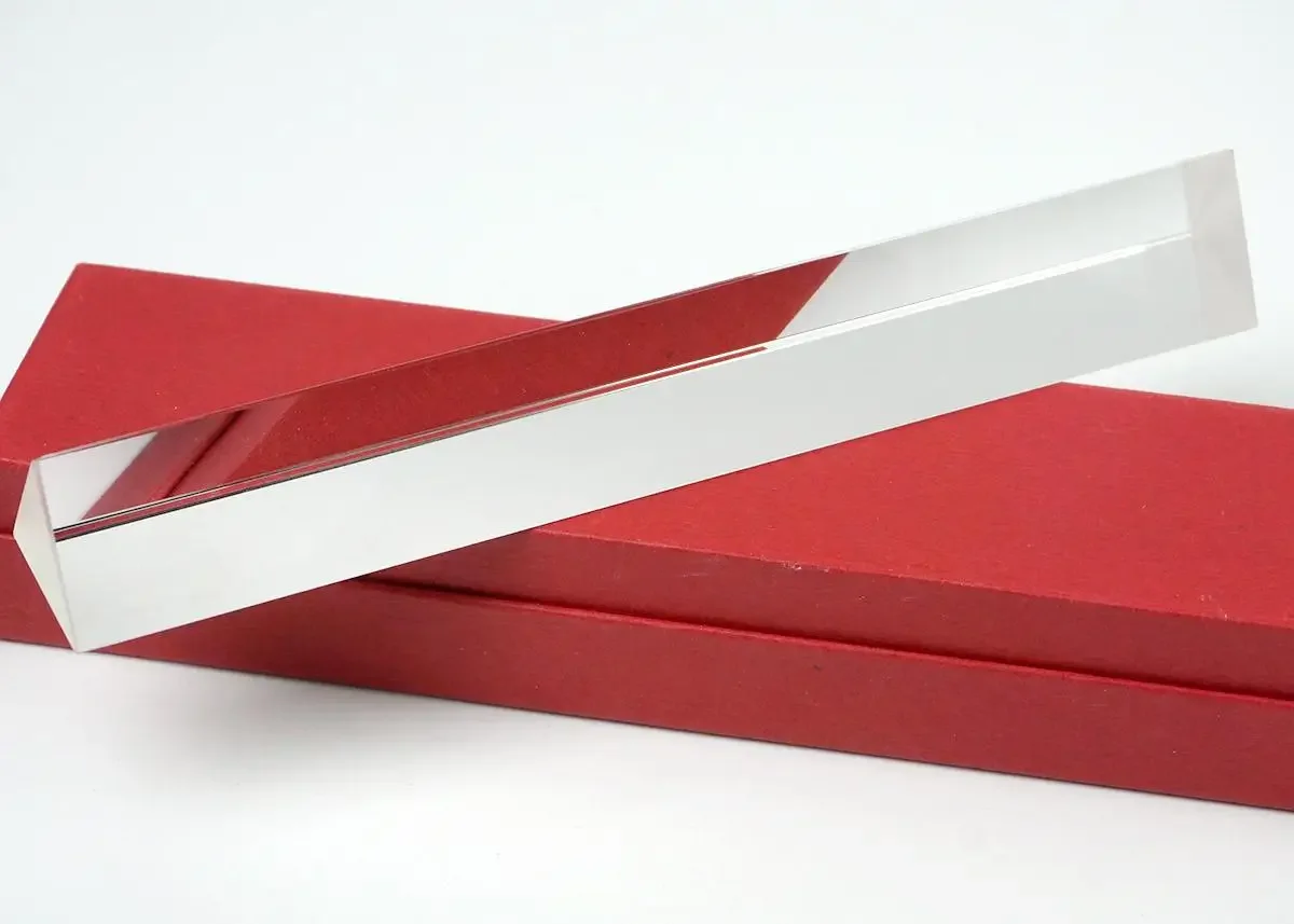 30x30x200mm K9 Crystal Triangular Prism Without Box for Light Spectrum Physics Photo Optical Instruments Rainbow Experiment