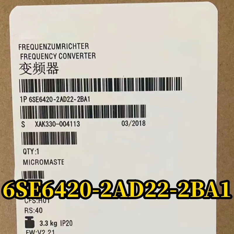 

New 420 installed with Class A filter 6SE6420-2AD22-2BA1 6SE6 420-2AD22-2BA1 6SE64 20-2AD22-2BA1 One-year warranty Fast delivery