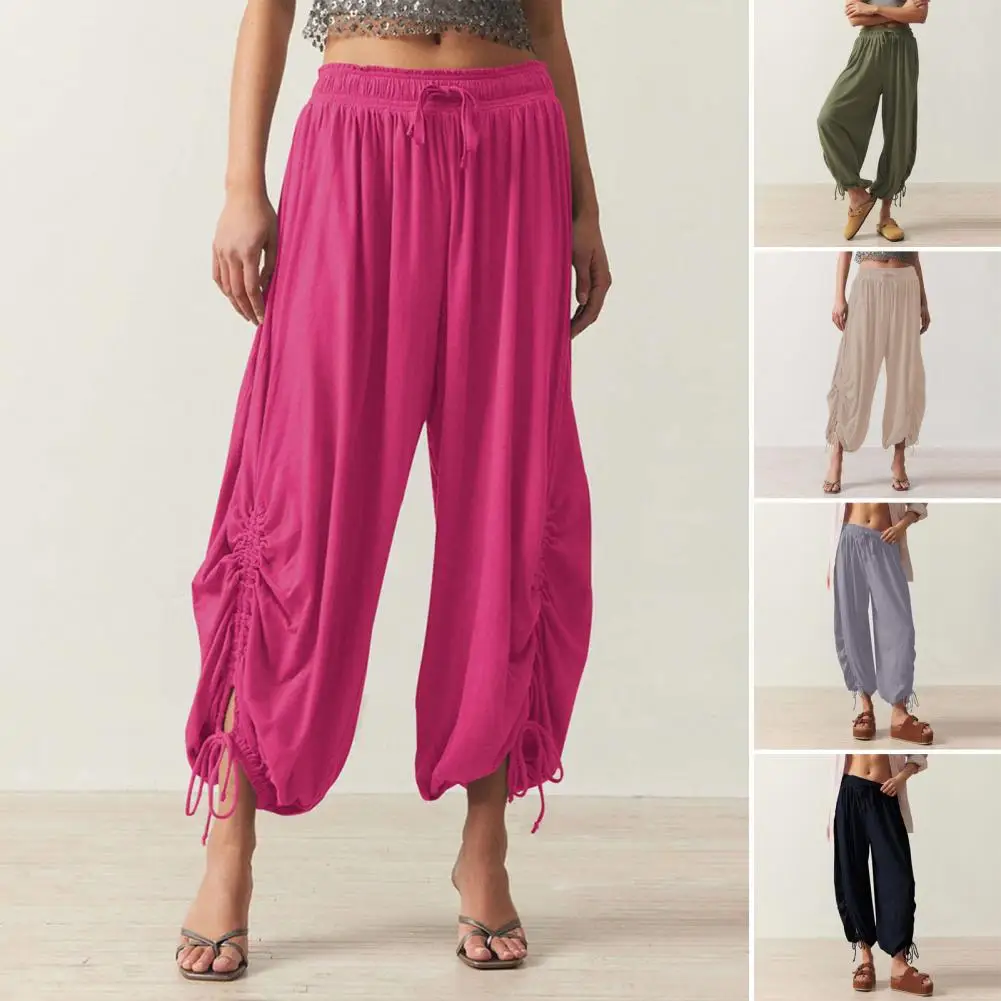 Women's Sports Casual Pants Yoga Workout Pants Lightweight Comfortable Jogging Pants Women's Clothing Adjustable Drawstring