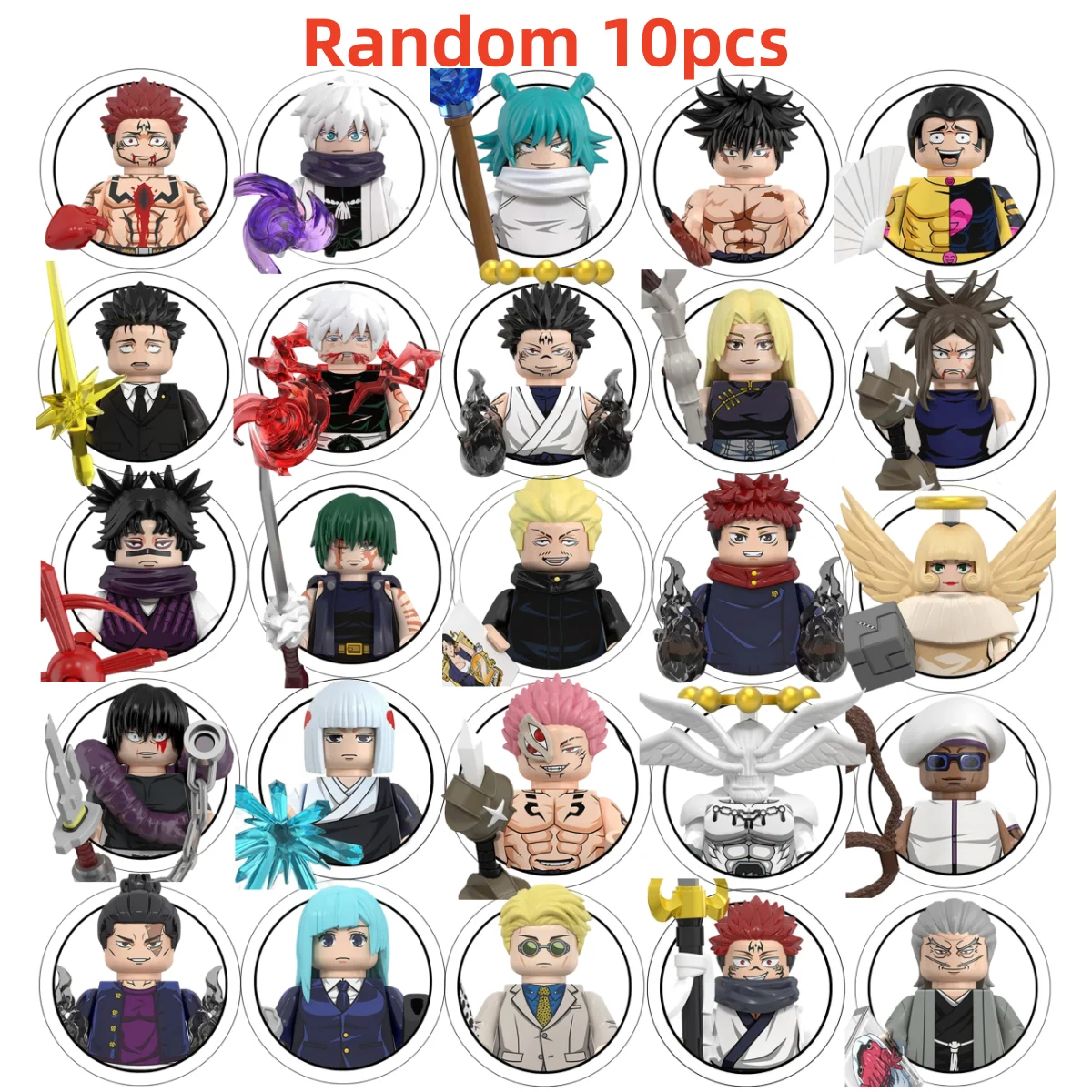 Blind Box WM6201 WM6202 WM6139 WM6140 Jujutsu Kaisen Bouwstenen Mini Action Figure Itadori Yuji Gojo Satoru Ryomen Gift en Y