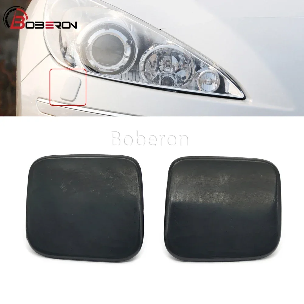 For Peugeot 408 Accessories 1 pair Primer Color Car Front Bumper Headlamp Water Cleaning Jet Headlight Washer Spray Nozzle Cover