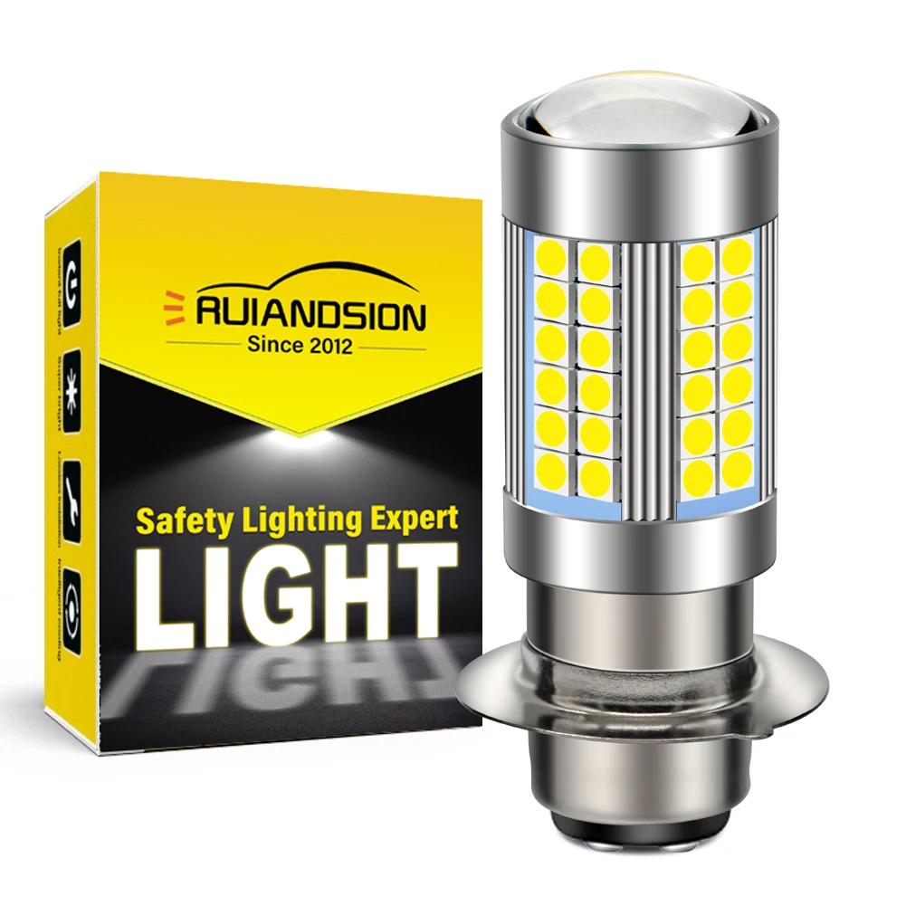 

RUIANDSION H6M 6V LED Motorcycle Headlight 3030Chip 1000LM 6000K P15D 12V Fog Light For ATV UTV Moped Bulb Replacement 2Pcs