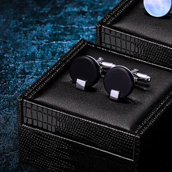 KFLK Jewelry shirt cufflink for mens Brand Black Cuff link Wholesale Button High Quality Round Luxury Wedding Male guests