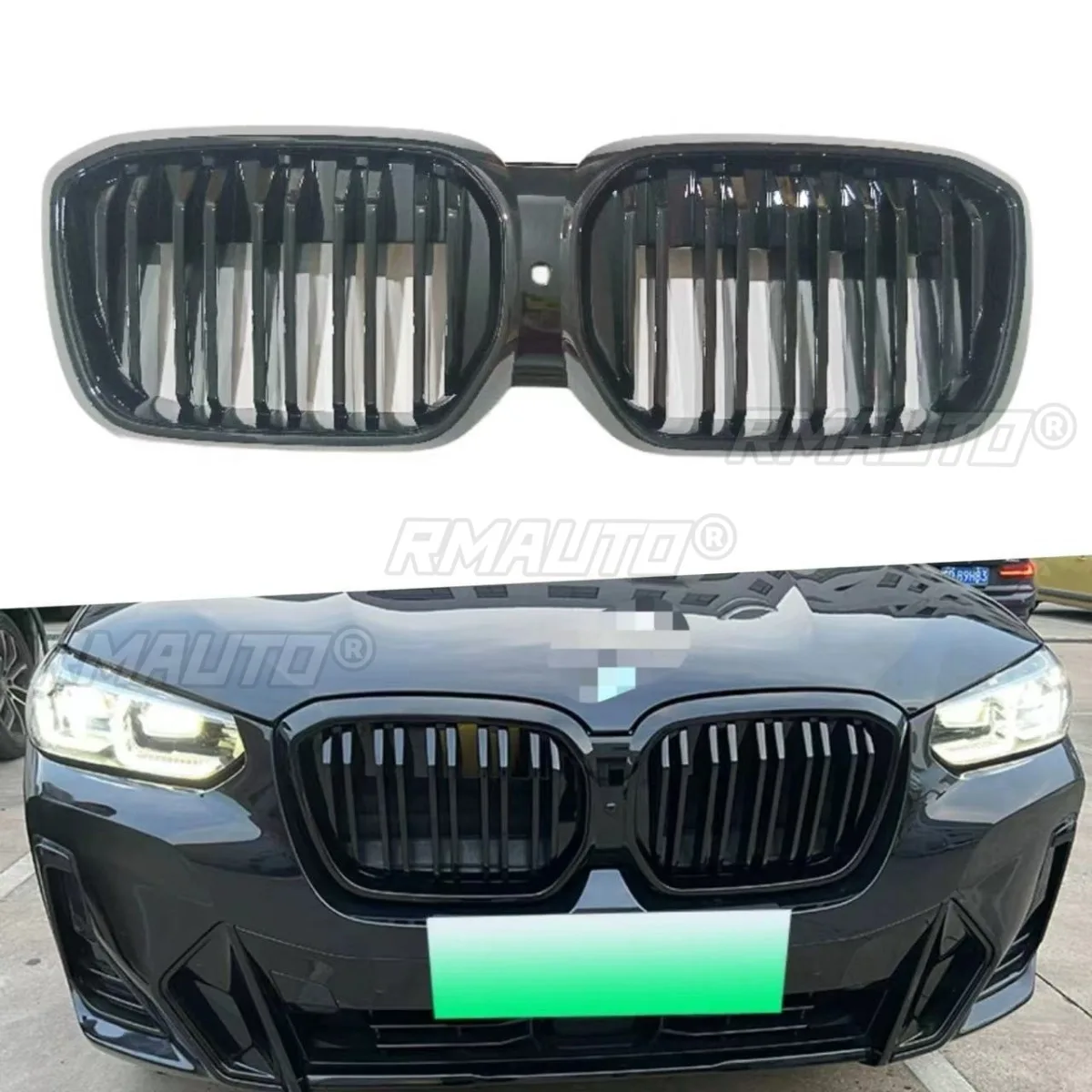 

Car Bumper Grill Decorative Strips Racing Grille Body Kit Front Bumper Grill For BMW iX3 2021-2024 Exterior Part