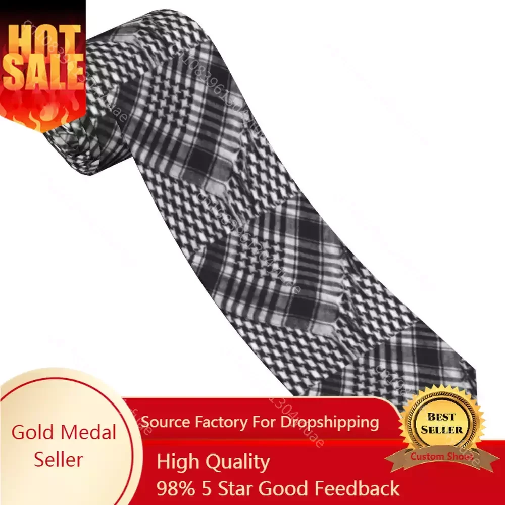 

Shemagh Tactical Bandana Arabic Palestine Neckties Slim Wide Palestinian Neck Tie for Men Daily Wear Wedding Party