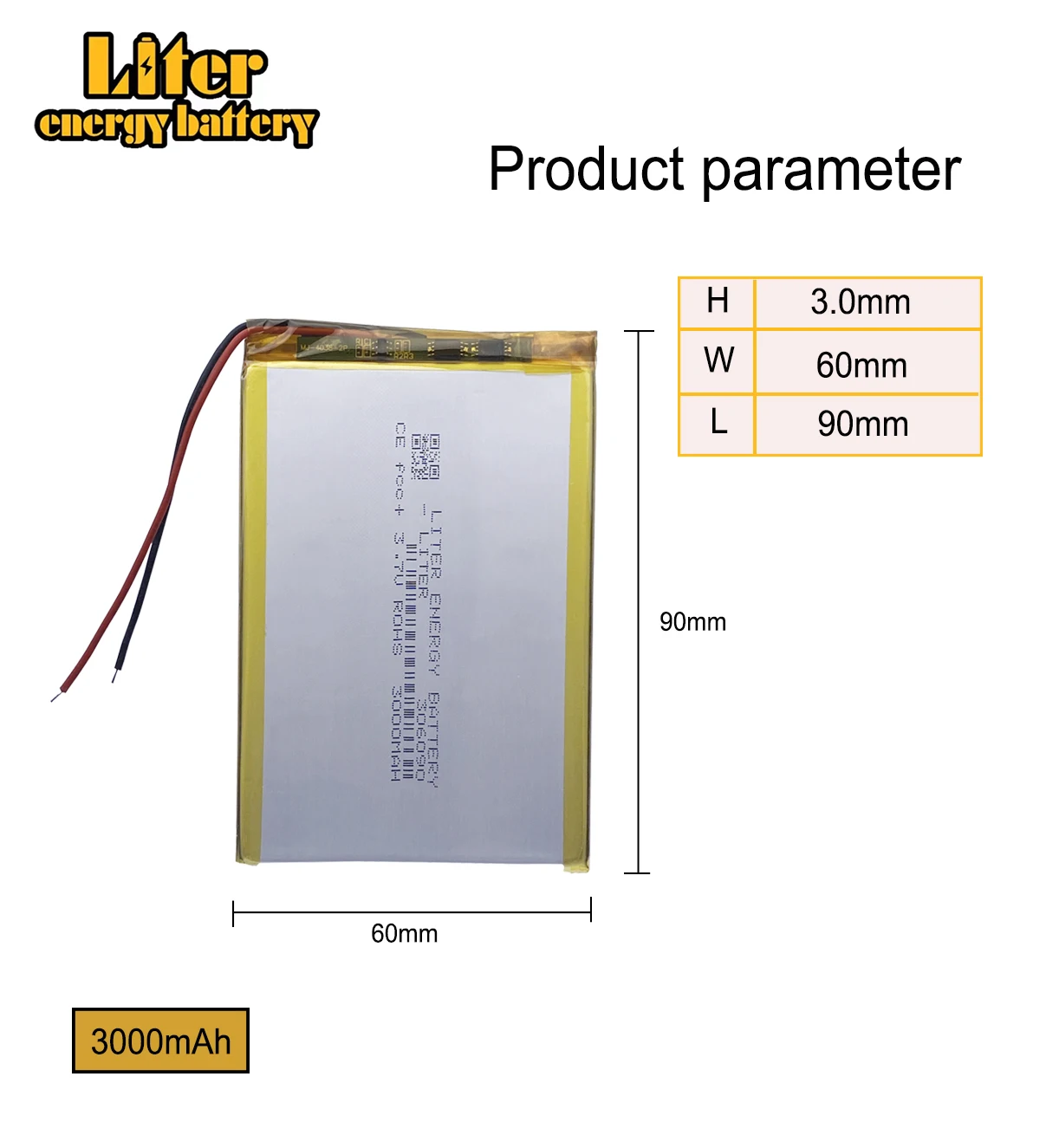 3.7V 3000mAh 306090 litowo-polimerowy akumulator li-po li-ion do telefonu komórkowego Mp3 MP4 MP5 GPS