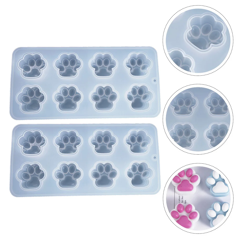

2 Pcs Cat Paw Mold for Pet Making Party Silicone Jewelry Casting DIY Craft Fudge