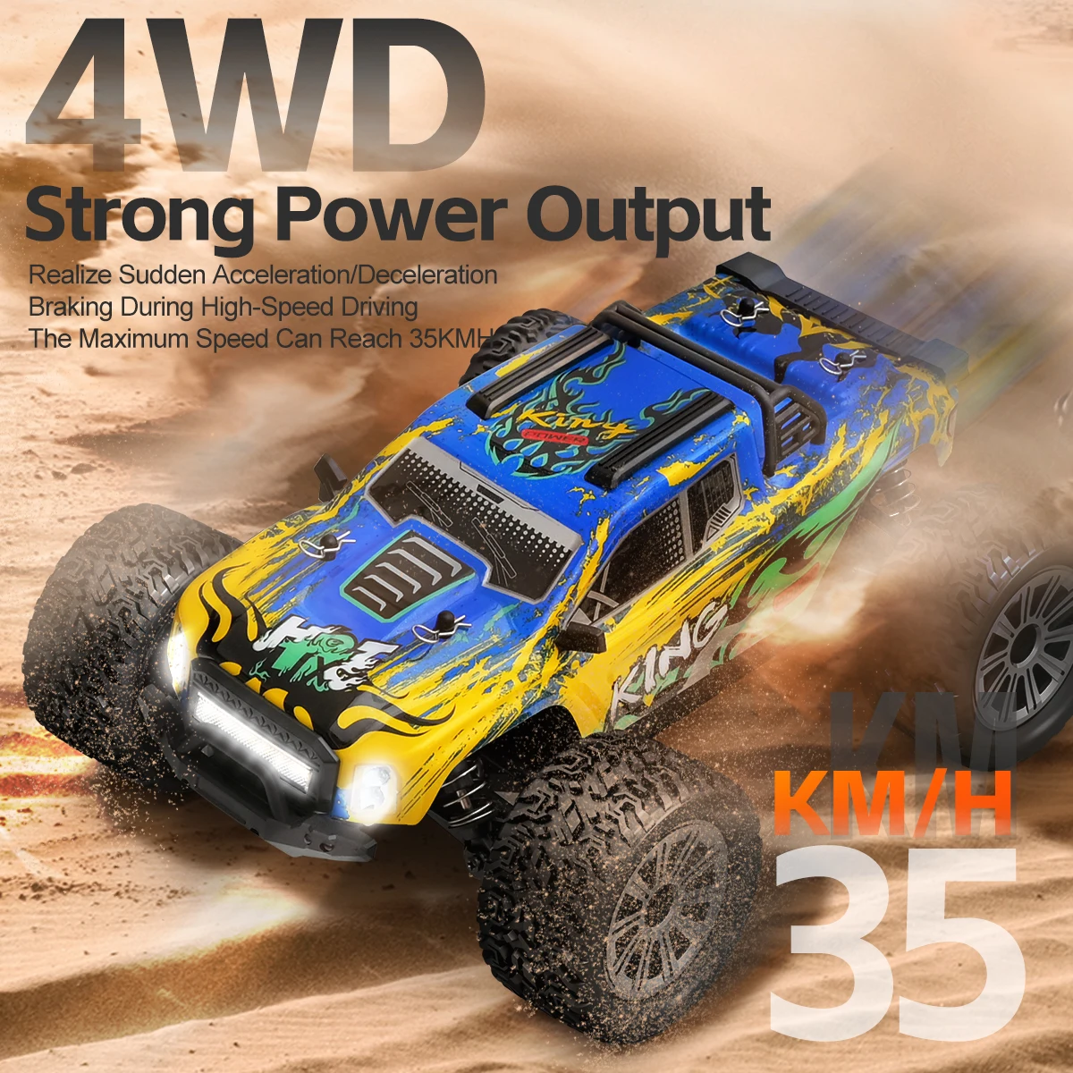 WLtoys 1:16 schaal grote RC auto 35 km/u hoge snelheid 4WD kinderen speelgoed voor jongens afstandsbediening auto 2.4G off-road monstertruck RC speelgoed