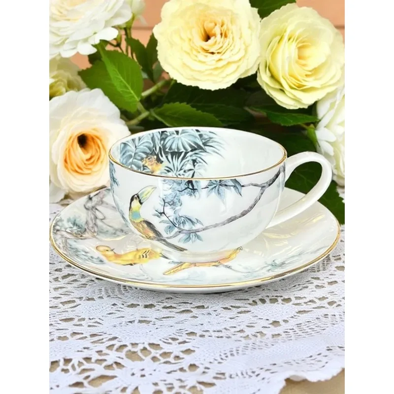 Ele European Sle Bone China Coffee Cup And Plate High End ternoon Tea Cup High Class Birthday Wedding Gift