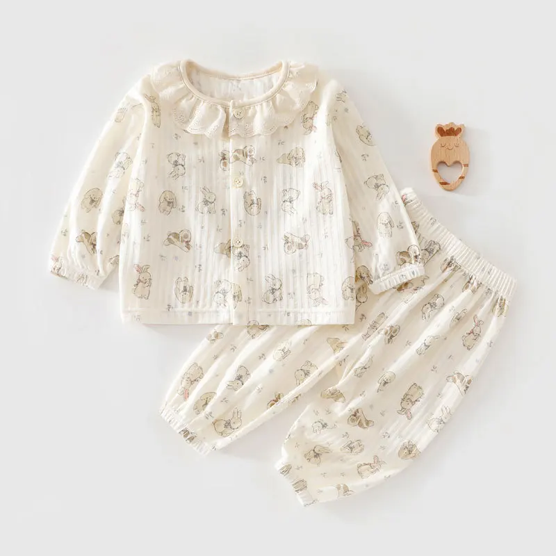 0-3T Baby Baumwoll-Set Vier Jahreszeiten Neuer Stil Jungen und Mädchen Baby Zweiteiliges Set Neugeborenen-Kleidung Herbst – Detail 4