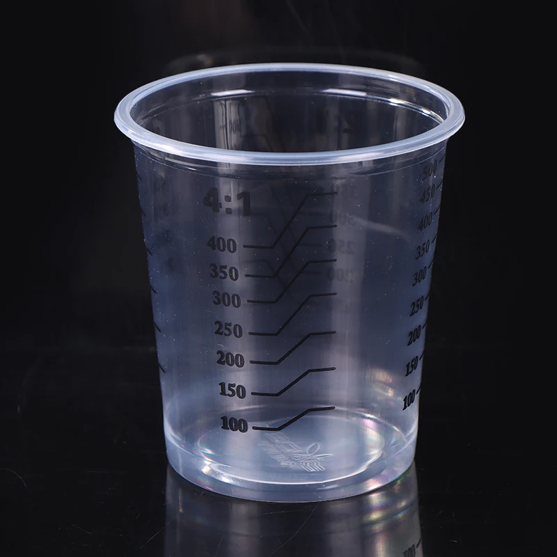 10 bicchieri monouso per miscelazione vernice in plastica trasparente da 500 ml, vaso per miscelazione tazza calibrata per miscelazione vernice