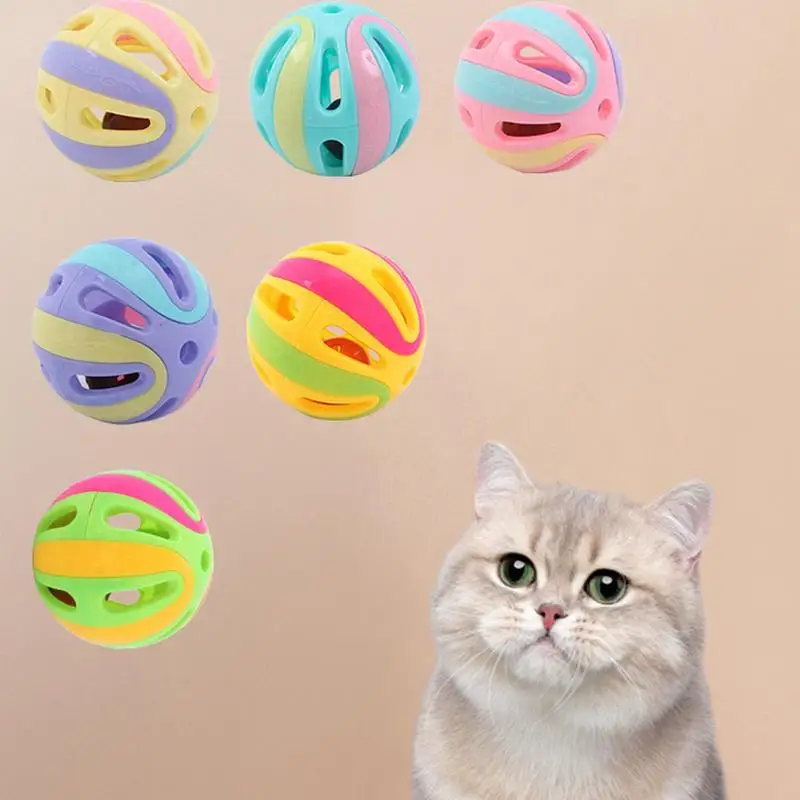 

1Pcs Cat Bell Ball Toys Plastic Hollow Out Interactive Cat Bell Toy Cat Toy Ball Pet Supplies Kitten Chasing Toys For Indoor