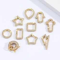 Diy Pendant Charms for Necklace Making Cute Star Cross Geometric Designer Charms for Jewelry Making Supplies Copper Cubic Zircon
