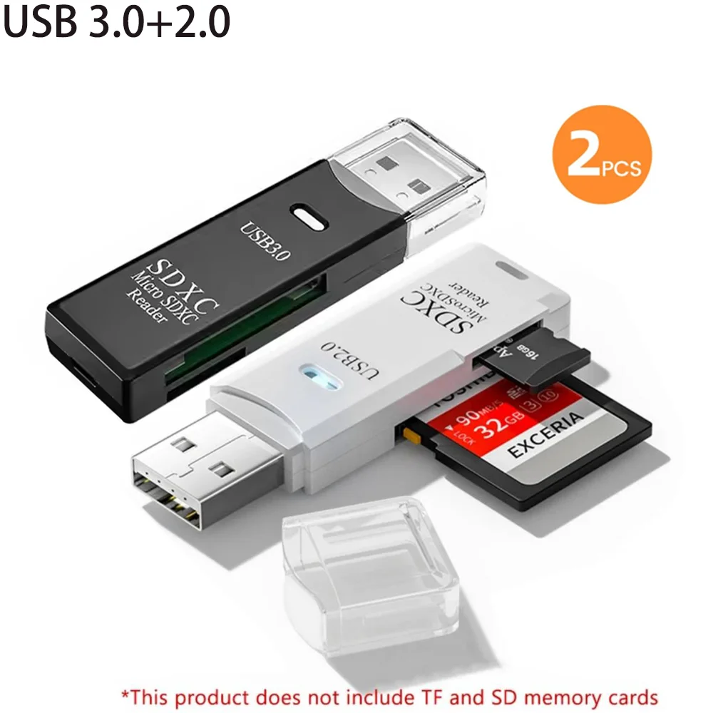 2-in-1 multifunctionele USB 3.0-kaartlezerMicro SD TFMemoryCardReaderUSBFlashDrive-kaartlezerAdapter voor pc-laptops Accessoires