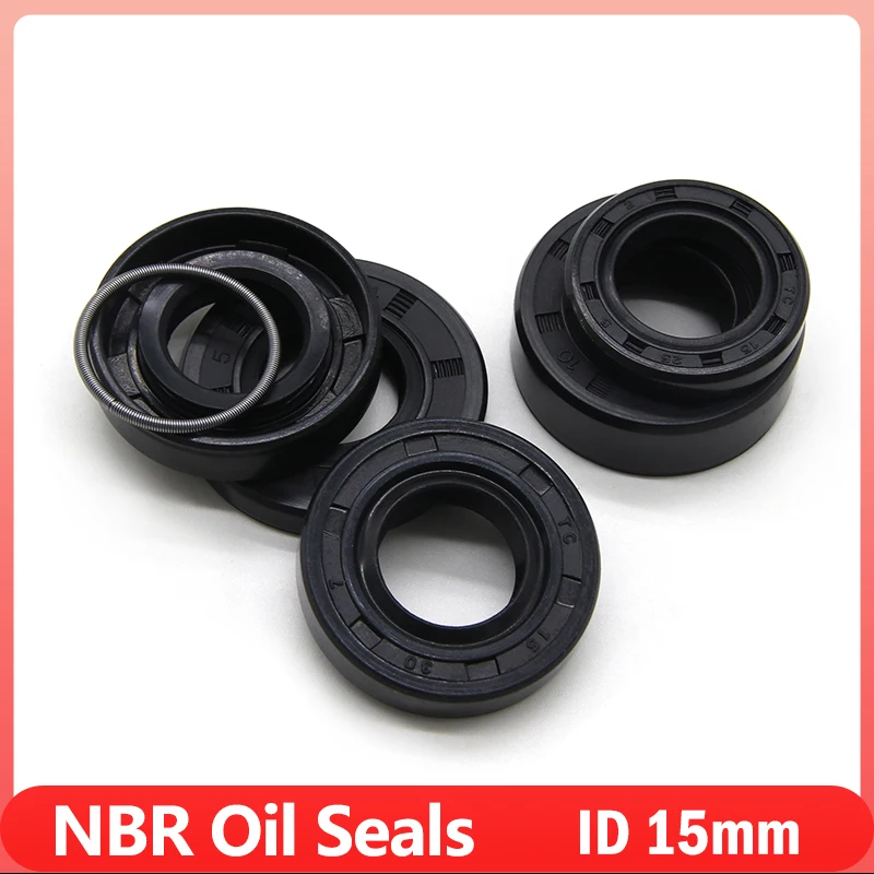 

2/5pcs Black NBR Oil Seals ID15mm TC-15*22/24/25/26/28/30/32/35/40/42*5/7/8/10mm Nitrile Rubber Shaft Double Lip Sealing Gaskets