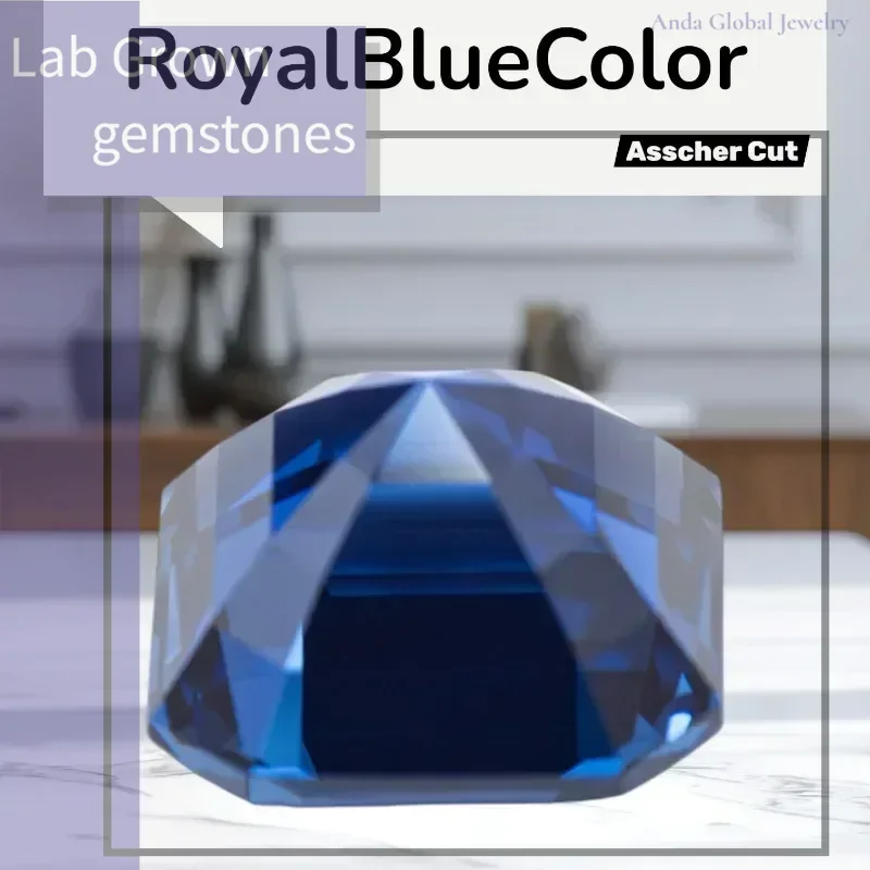 

M-Lab Grown Sapphire RoyalBlueColor Asscher Cut AAA+Clarity Gems for Jewelry Setting&Custom Design AGLCertificate Daily Matching
