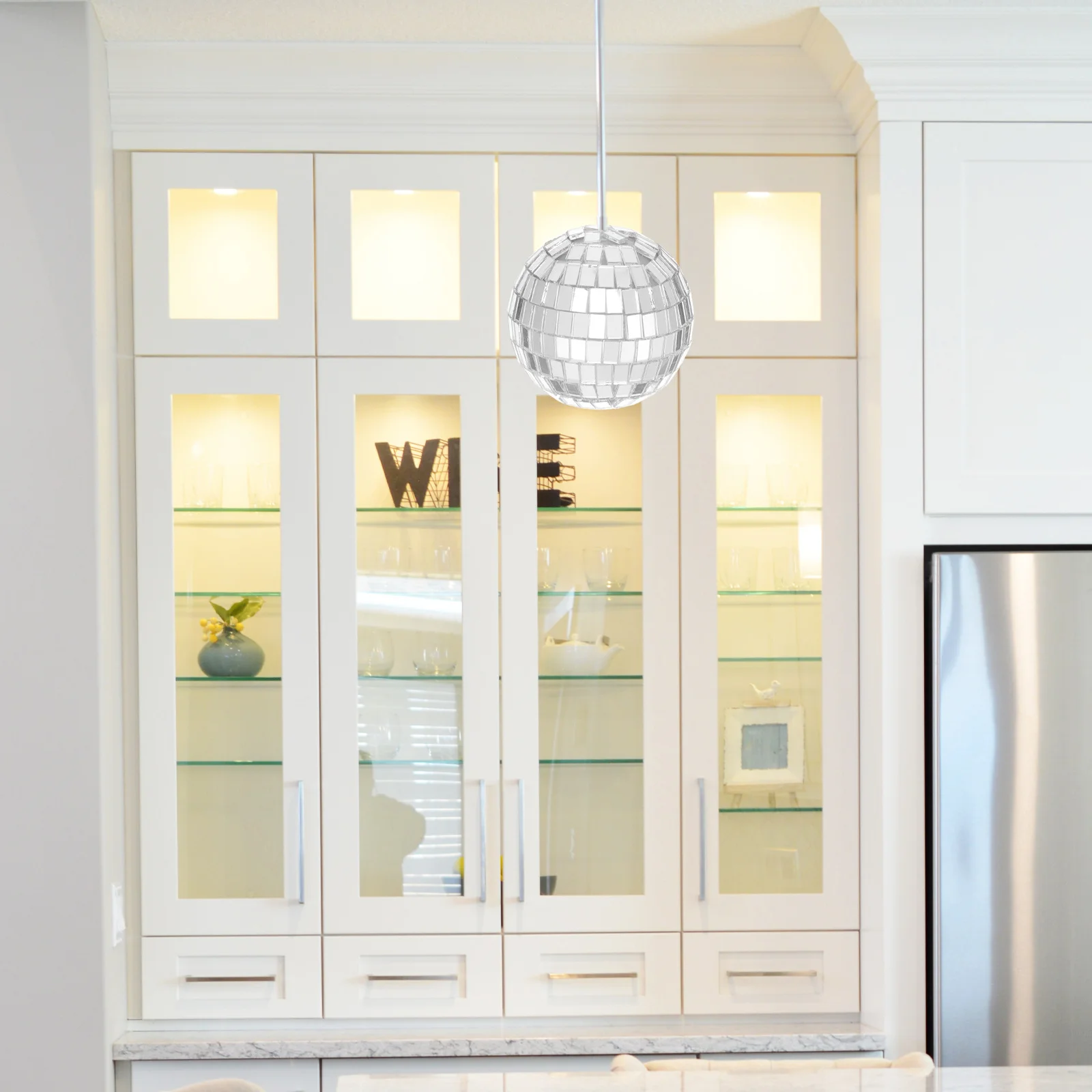 

6Pcs Reflective Plastic Miniature Lampshades for Garden Lawn Light and String Light DIY Shining Decor Miniature Lampshade