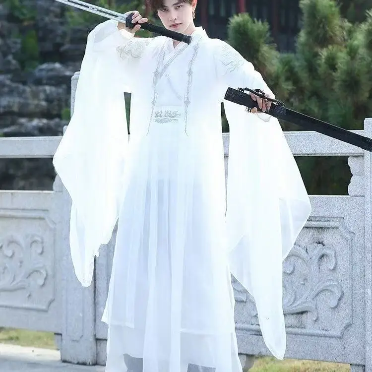 classic-white-dragon-embroidery-hanfu-men-women-traditional-large-sleeve-shirt-stagesuit-halloween-fairy-martial-cosplay-costume