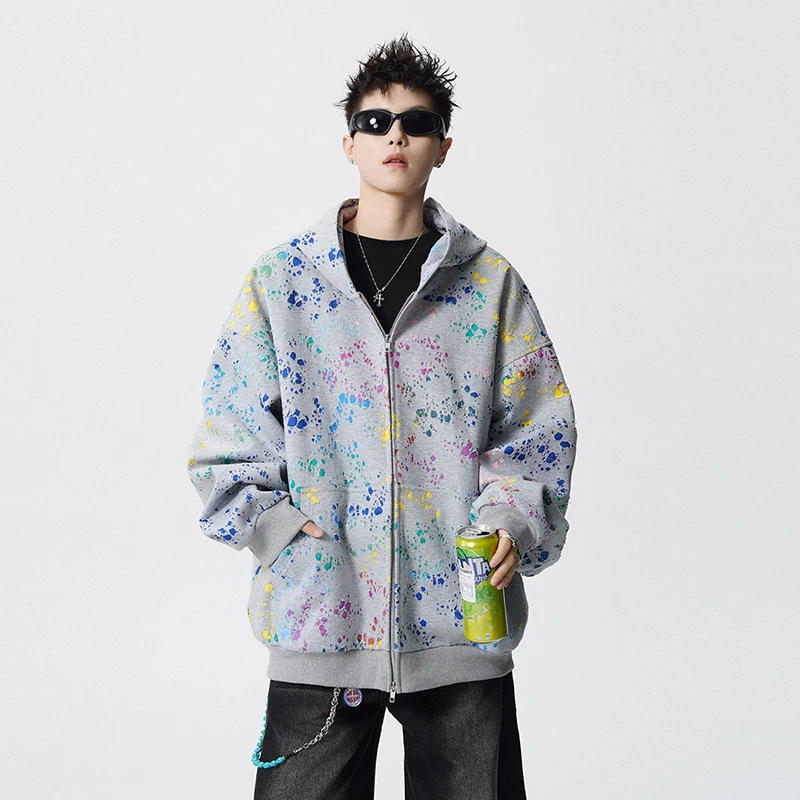 في الهواء الطلق سترة الصيد عادية رجالي مقنعين سترة هوديي رجالي اللون حجب الكتابة على الجدران تصميم سترة هوديي زوجين نمط معاطف