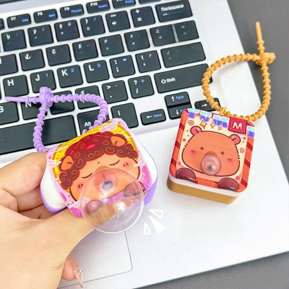 Soft Pinch To Bubble Capybara Keychain Creative Funny Spit Bubble Kapibara Bag Hanging Cute Keyring