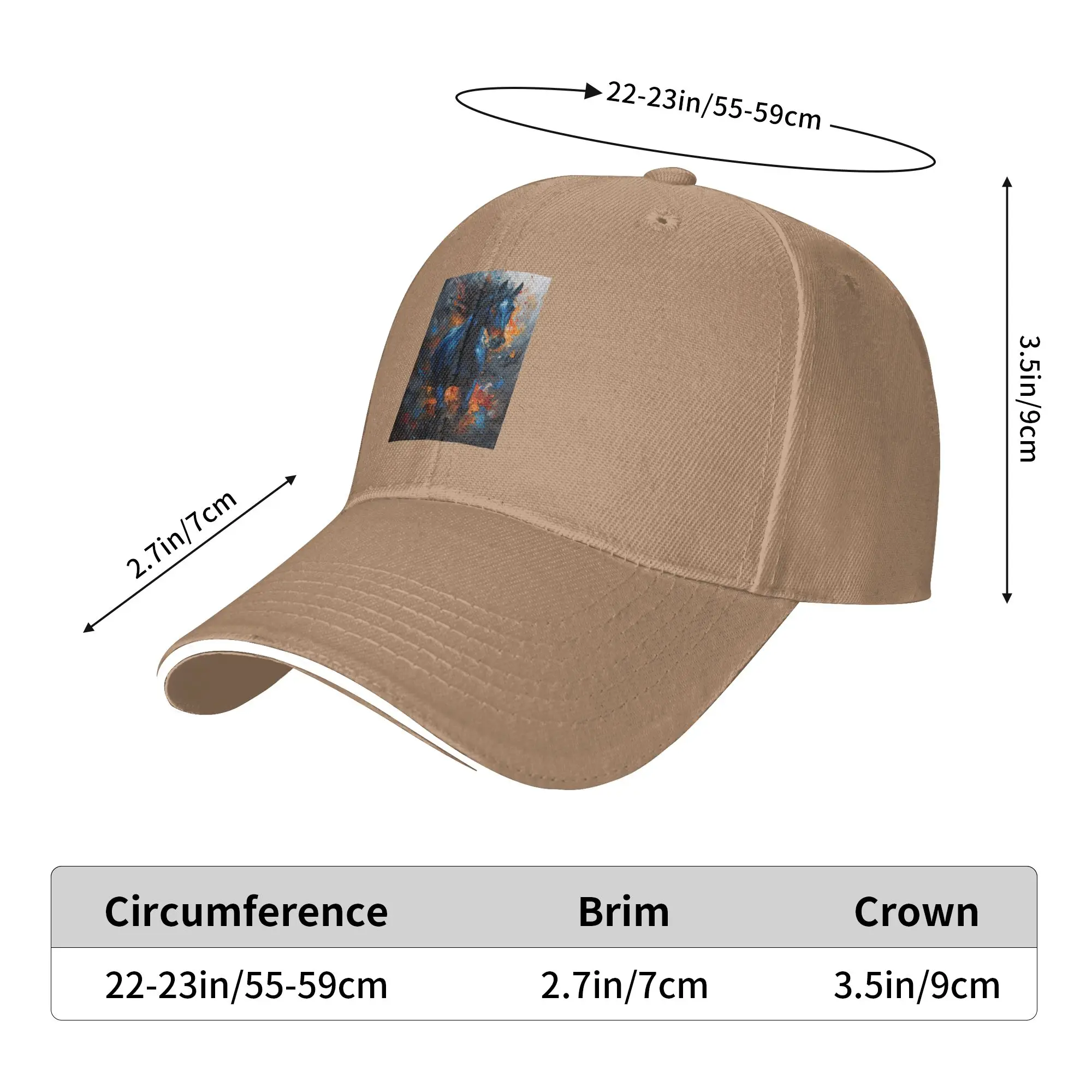 Wild Horse Oil Painting Colour Cap Casual Baseball Caps Adjustable Hat Hip Hop Summer Unisex Baseball Hats Customizable