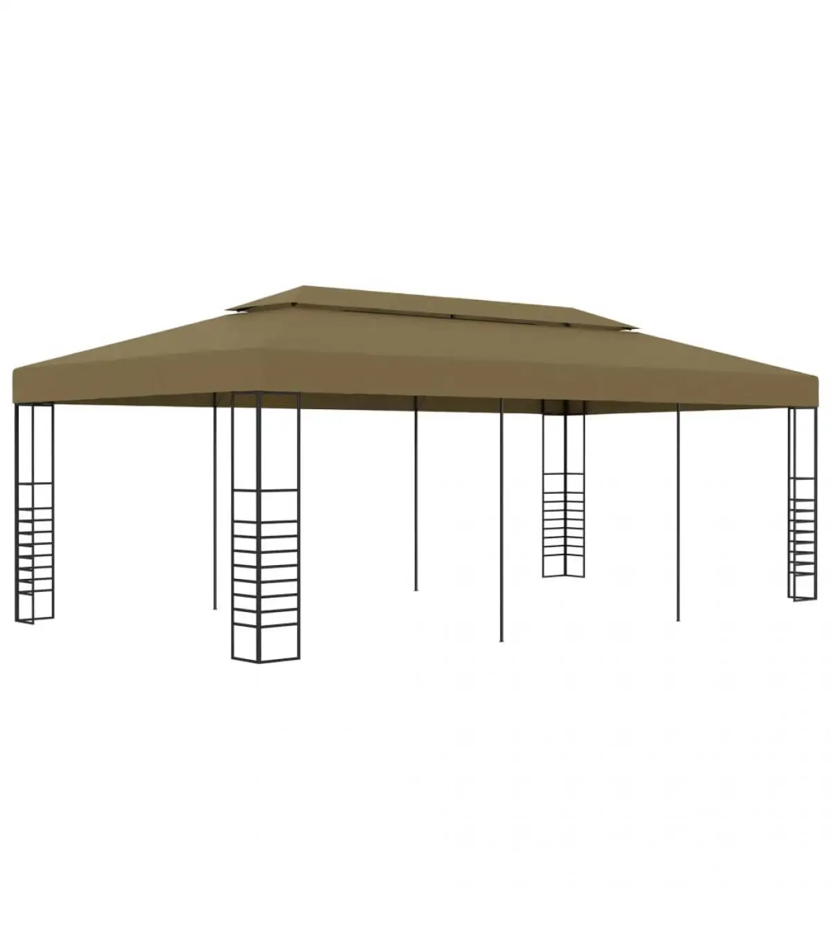 Garden gazebo tents 6x3x2,7 m taupe gray 180g/m²