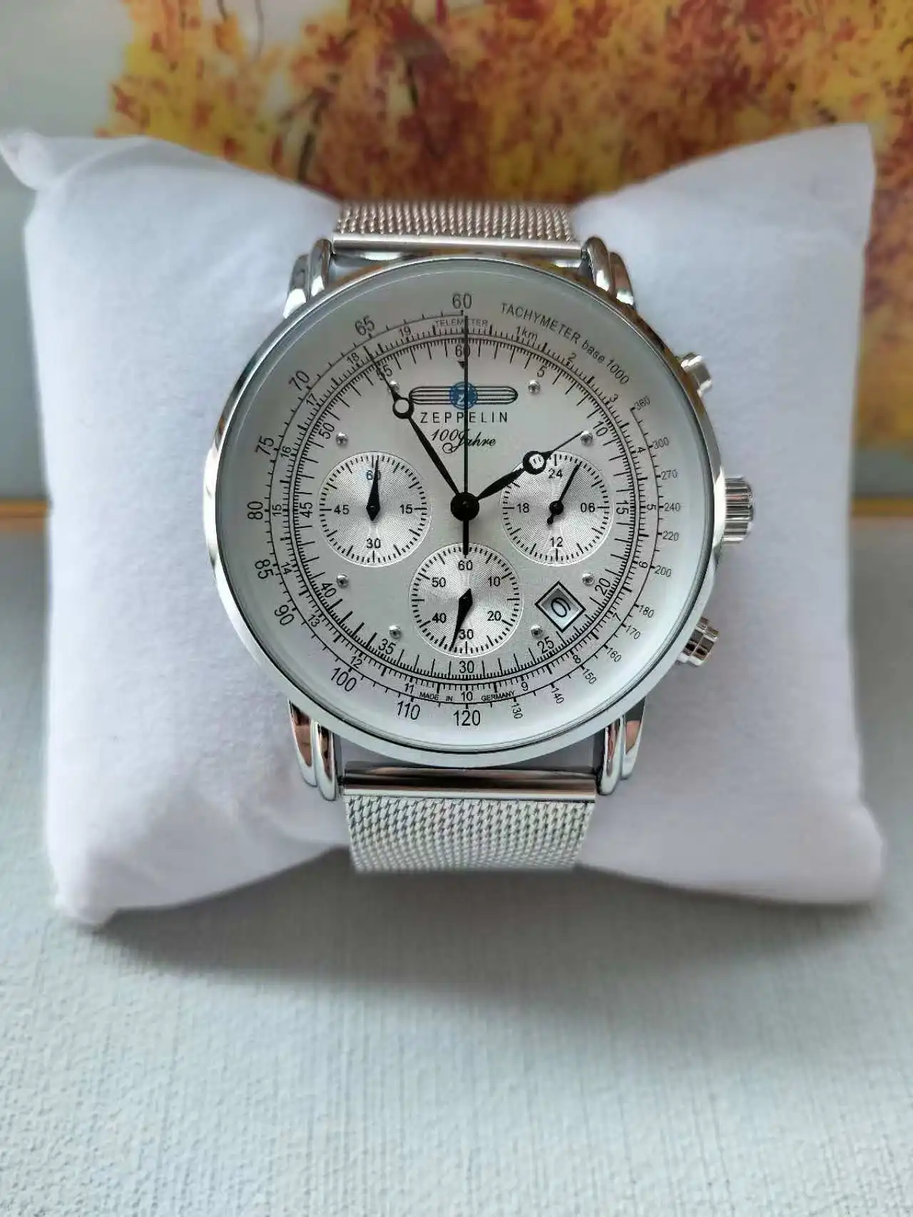 New Zeppelin Airship Classic Retro Men's Watch Stainless Steel Case Casual Business Precise Timing Gift Date Versatile