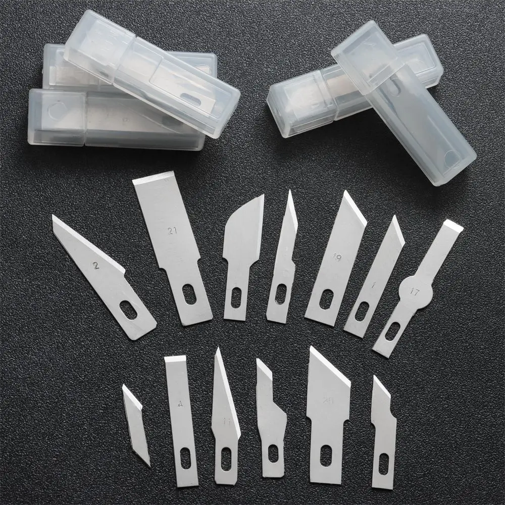 10PCS Engraving Non-Slip Metal Scalpel Knife Parts Blades Cutter Craft Knives for Mobile Phone PCB Repair Hand Tools Accessories