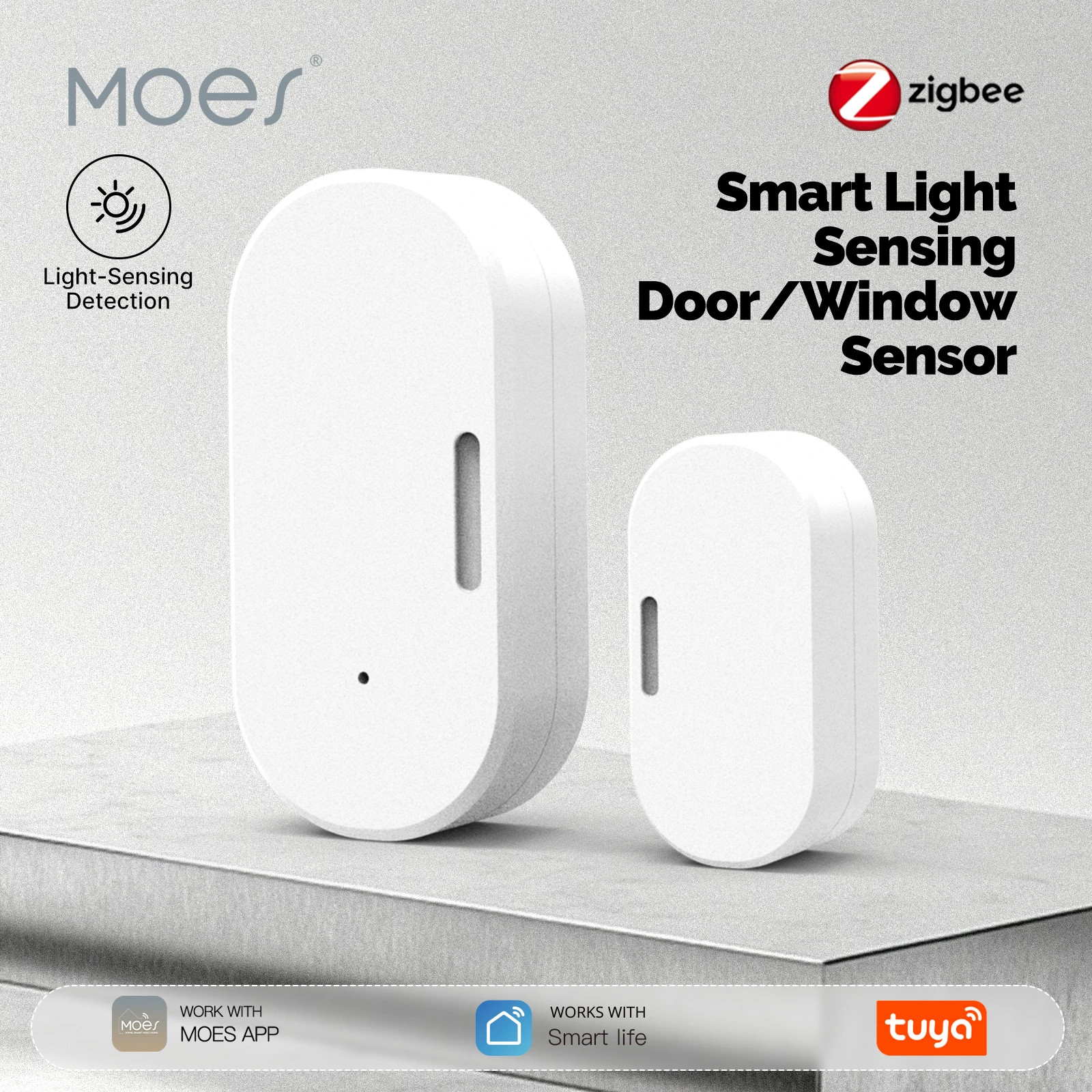 

MOES Tuya ZigBee беспроводной умный датчик двери, окна, детектор открытия и закрытия, датчик света, уведомление через приложение, умная жизнь, домашняя безопасность