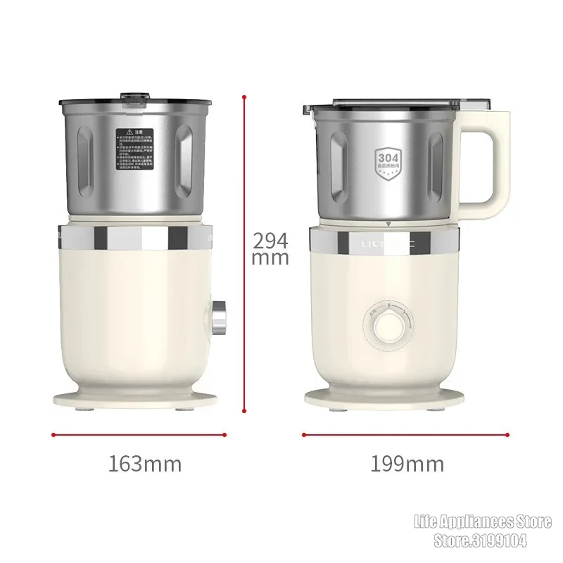 LIVEN 1300ML Electric Grinder 500W High Power Powder Grinding Cup 3 Speed Adjustable Kitchen Rice Beans Coffee Nuts Grinder Cup