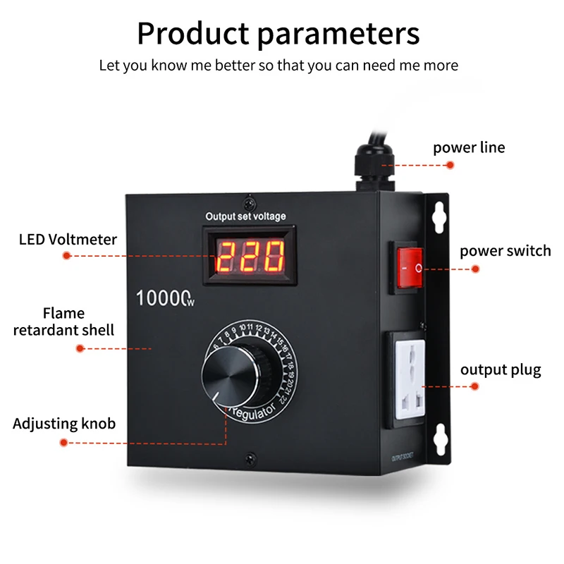 10000 Вт регулятор переменного напряжения, бесступенчатый регулятор напряжения, скорость, температура, регулируемый регулятор напряжения, диммер