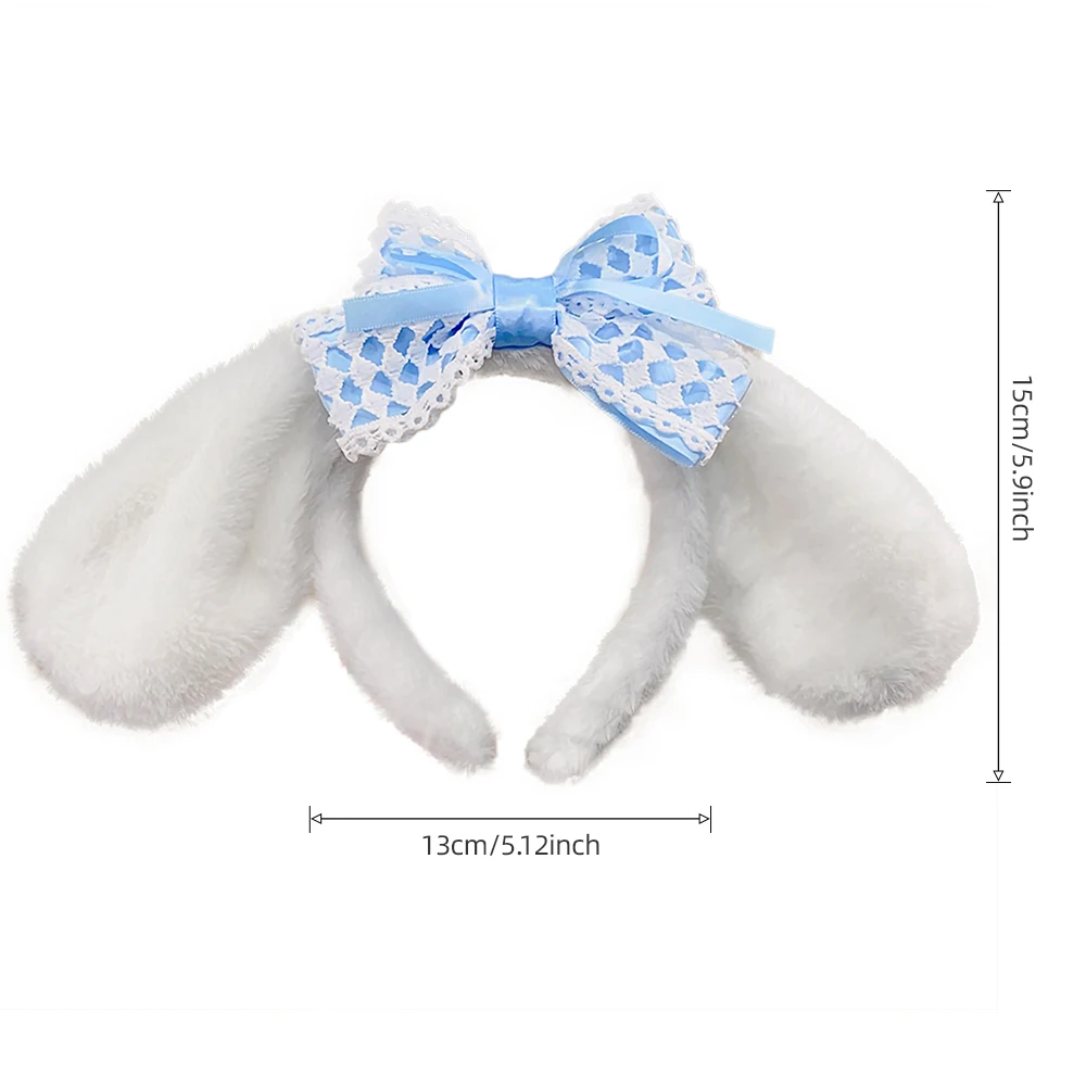 Kawaii Serie Plüsch Stirnband Kuromi My Melody Cinnamoroll Hund Anime Niedlichen Cartoon Plüsch Ohr Stirnband Haar Zubehör Geschenk – Detail 9