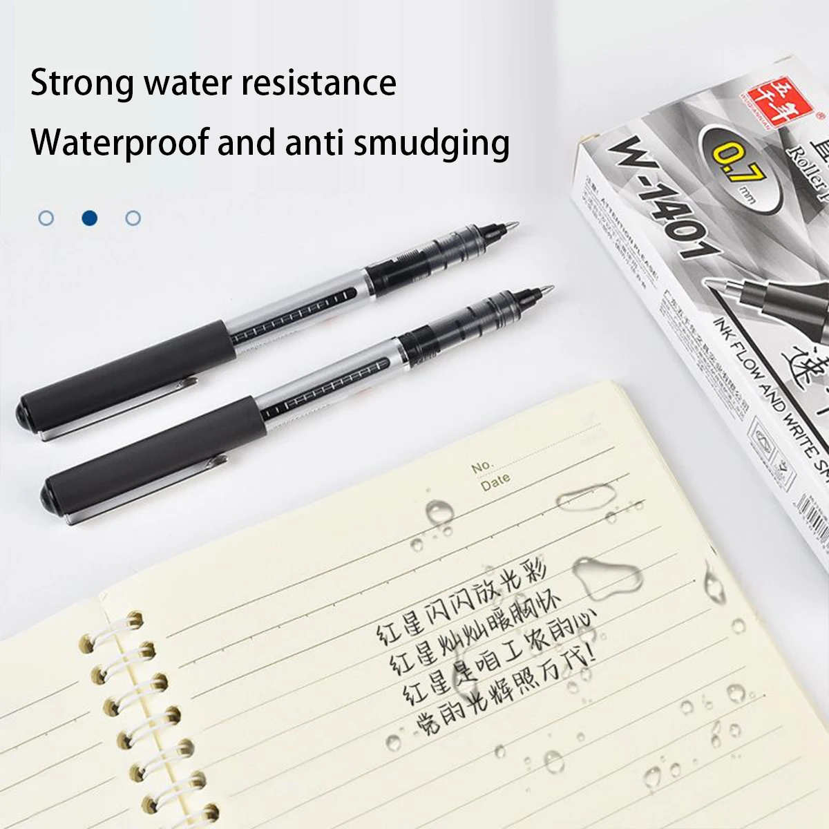 WQN-3/6/12PCS Rollerball Pens Straight Liquid Signature Pen Ink Quick Drying Gel Pen Writing To School Office