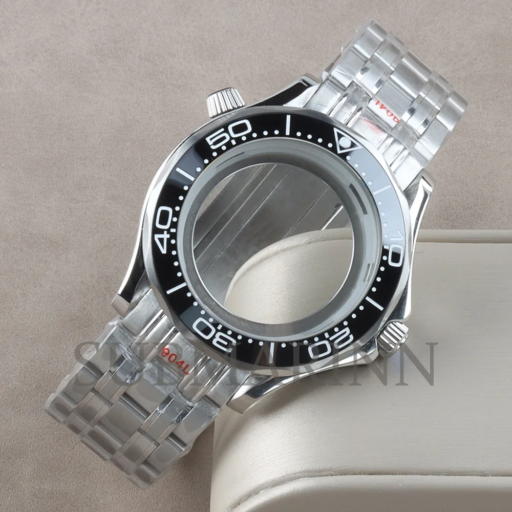 NH35 Case Bracelet 41mm Watch Case Waterproof 316L Stainless Steel FIT Seiko NH35 NH36 Movement 31mm Dial Seamaster 300 Case image 3