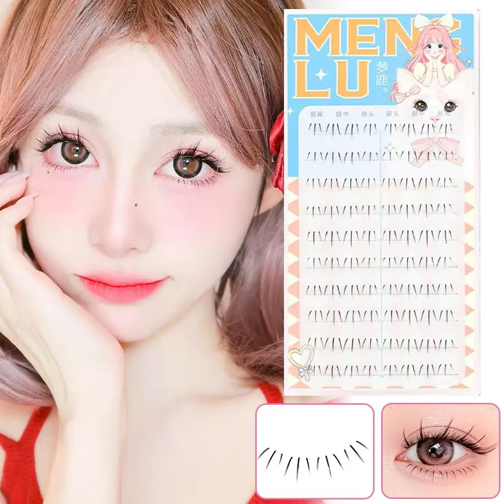 10 file Ciglia inferiori segmentate Ciglia finte Trucco Strumenti inferiori naturali Cosmetici Ciglia da donna Forniture finte I2A8