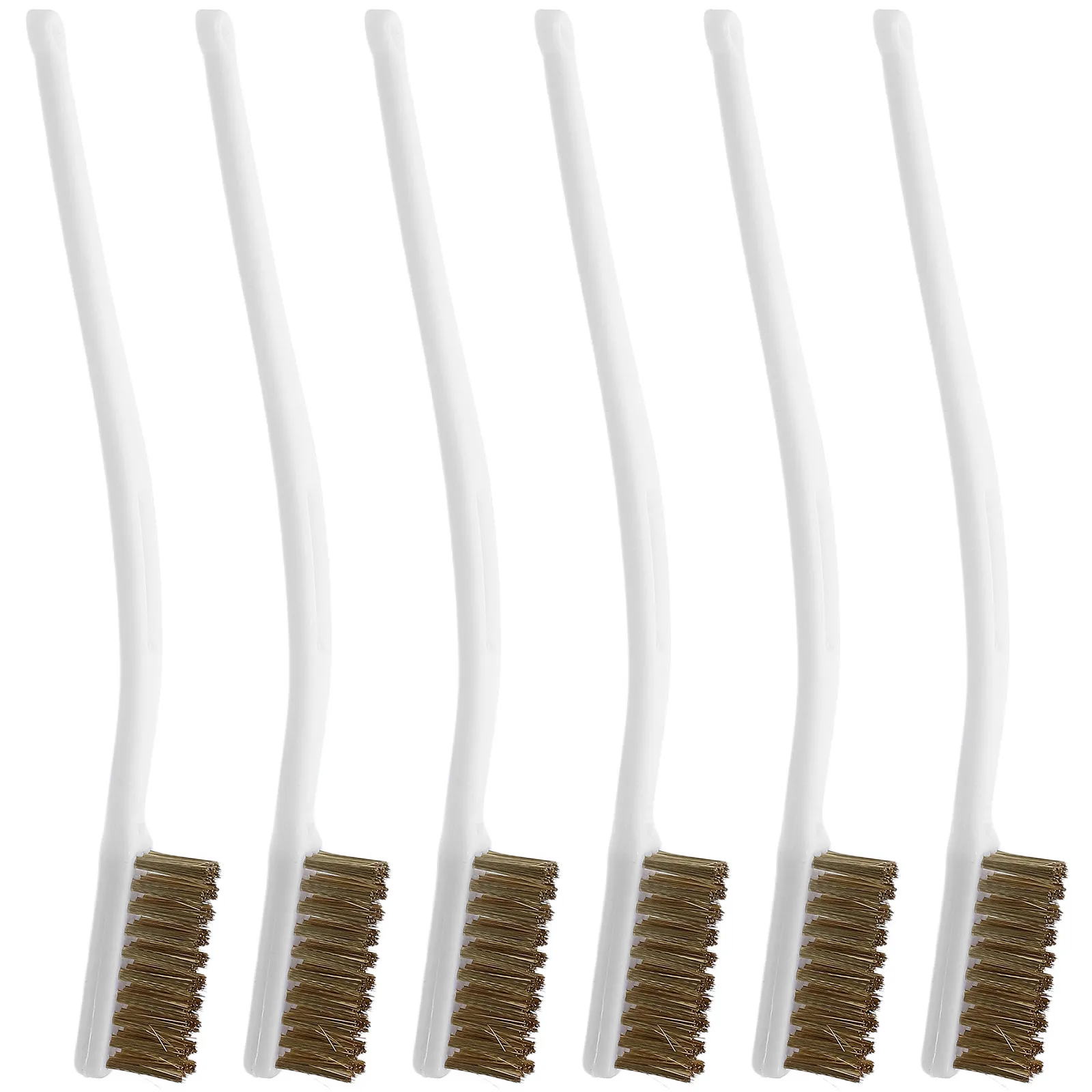 

6Pcs Small Brass Brush Set Angled Handle for Printer Nozzle Hot End Heated Bed Rust Removal Welding Slag Cleaner Copper Wire