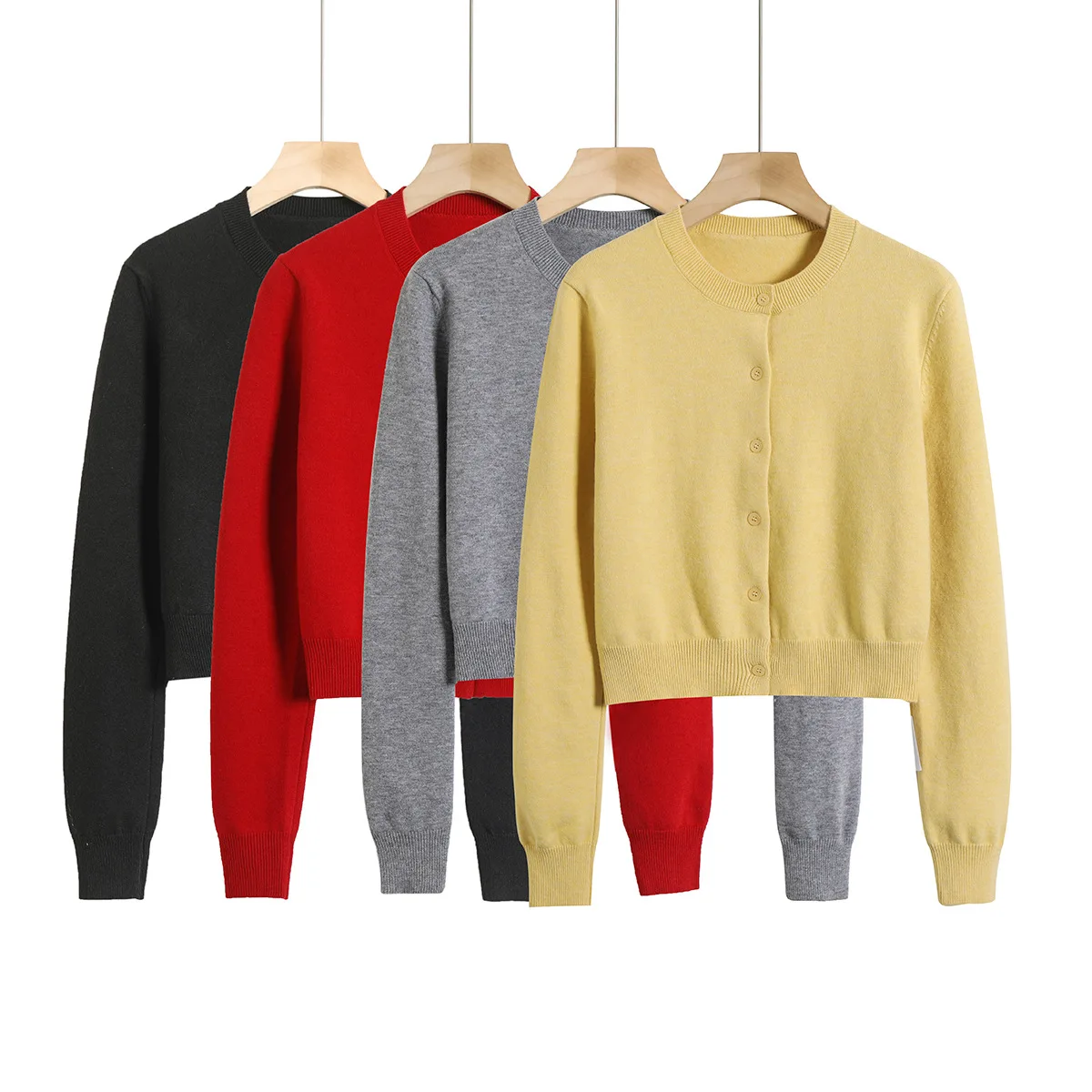 

Women's American Style Spice Girl Miu Style Knitted Cardigan Slim-fit Short Sweater Top Coat for Autumn Wear